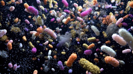Fototapeta premium Diverse Microbial Life Representing Various Bacteria in High Fidelity