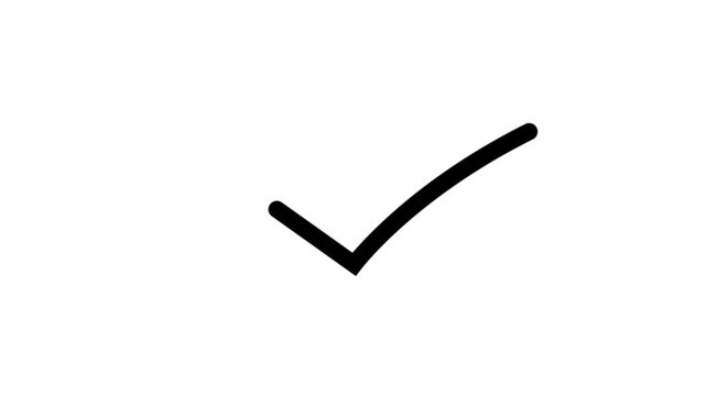 Simple Black Check Mark Symbol on White Background tick sign