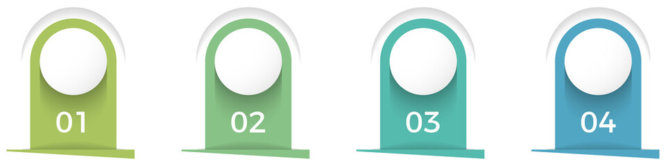 Infographic template with four options or steps with place for icons and text
