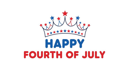 Vector illustration of Happy Fourth of July crown