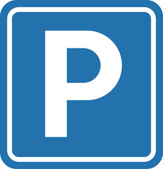 Blue square parking sign with white letter p symbol © MD. ABDUL BATEN