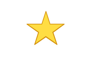 Obraz premium A single five-pointed gold star icon with a subtle gradient and a
