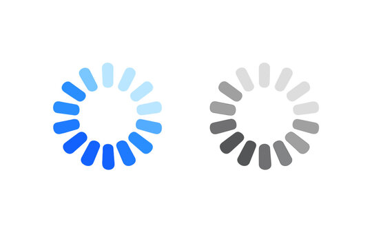 Vector illustration of two circular loading progress icons isolated