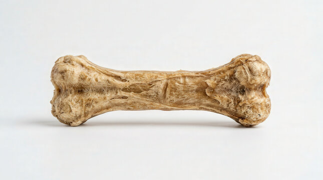 Close-up of a Single Flat Bone on a White Background for Scientific Study