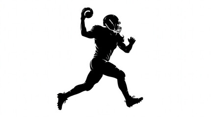 Dynamic American Football Player Running and Celebrating on Field