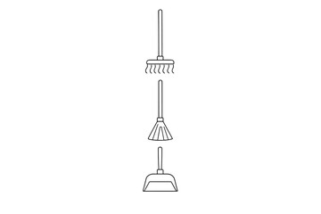 Obraz premium A minimalist vector illustration featuring a set of three cleaning