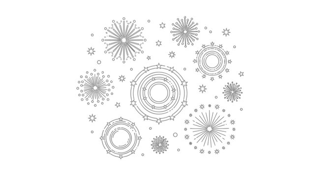Set of 12 gray geometric mandala icons vector