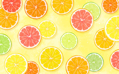 輪切りシトラスの背景2_横