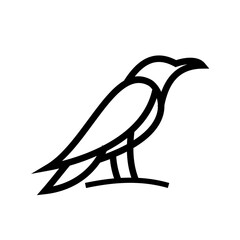 Fototapeta premium Minimalist Line Art Bird Icon Illustration in Black and White