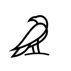 Fototapeta premium Minimalist Line Art Bird Logo Black and White Illustration