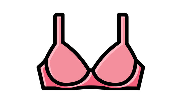 Pink Bra Vector Illustration Graphic Design, Simple Icon for Fashion and Lingerie Concepts, Clean and Modern Style