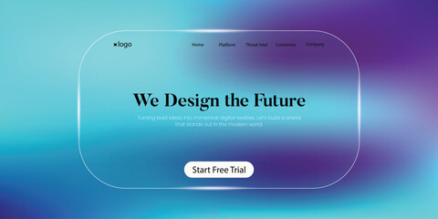 Futuristic Web Landing Page with Neon Gradient Background