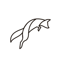 Obraz premium Minimalist Line Art Illustration of a Jumping Fox - Dynamic Black Outline Graphic