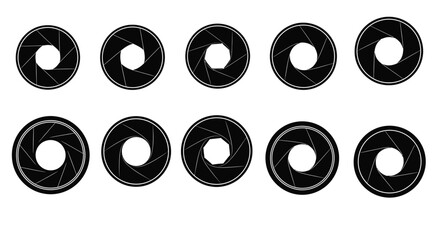 Arrangement of camera apertures in varying sizes a striking silhouette © Digonto