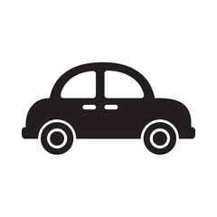 Obraz premium Simple black silhouette of a classic car with rounded features