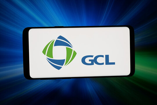 Stuttgart, Germany - 03-13-2026: In this photo illustration, the logo of company GCL Technology Holdings Limited is displayed on a smartphone in front of abstract background on computer screen.