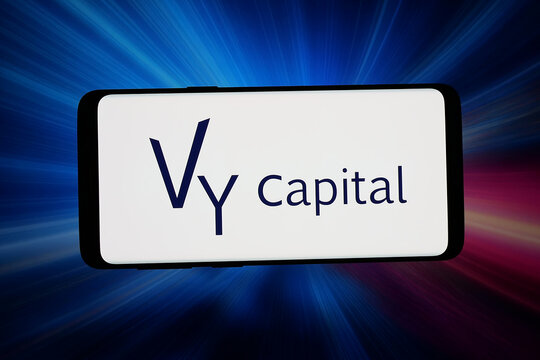 Stuttgart, Germany - 03-13-2026: In this photo illustration, the logo of Vy Capital Management Company Limited is displayed on a smartphone in front of abstract background on computer screen.