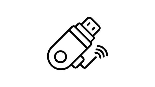 Get a glimpse of this dongle USB outline icon animation