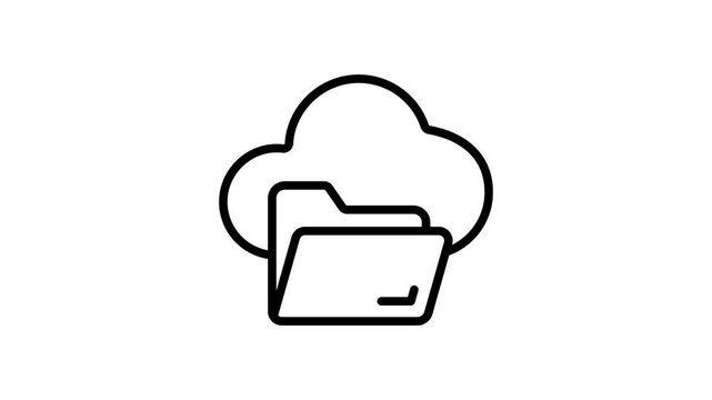 A captivating outline icon animation showing cloud folder interface