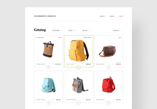 Ecommerce Website with Minimal Design Style