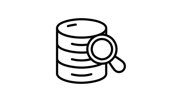 A premium linear icon animation of find data option
