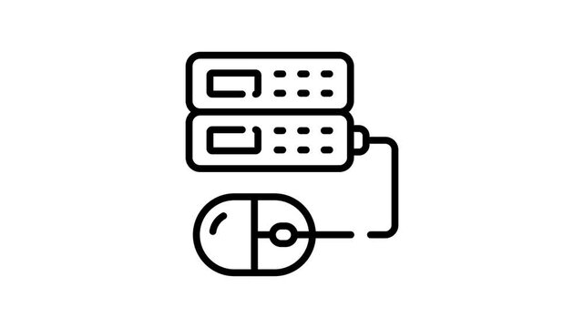 A premium linear icon animation showing server control