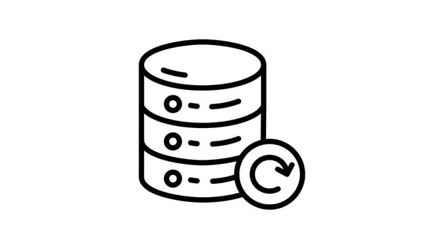 A trendy linear icon animation of database reload