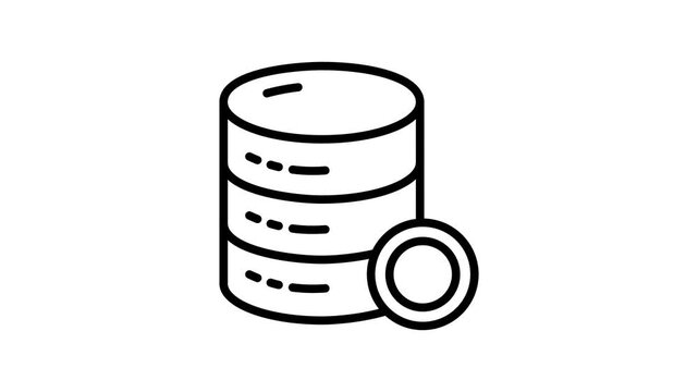 Grab this outline icon animation of check database operation