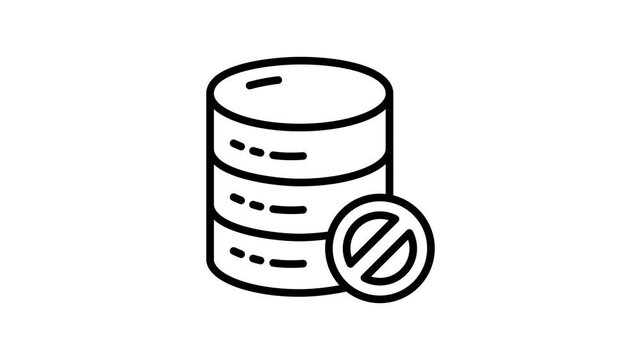 A stylish outline icon animation for block database task