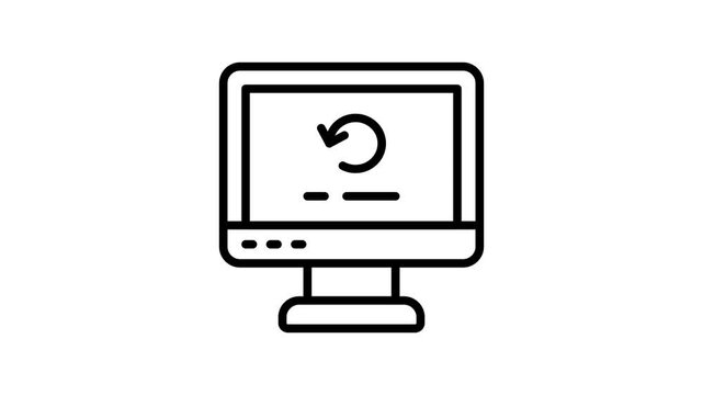 Well designed outline icon animation of refresh system reload