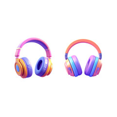 Naklejka premium Stereo headphones on a white background.