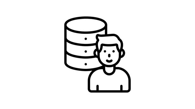 Visually appealing outline icon animation of database admin control