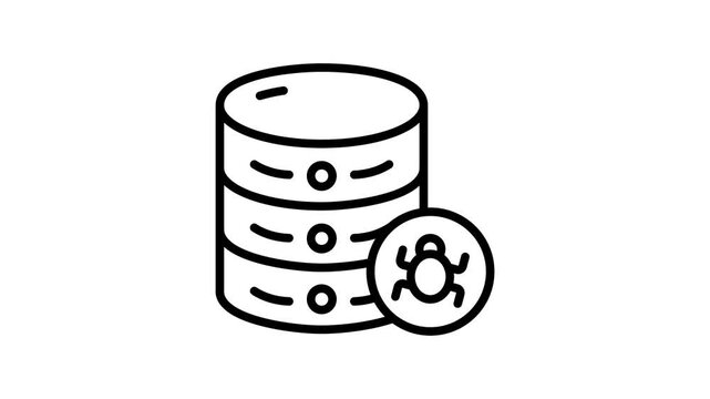 A well crafted linear icon animation of database bug report