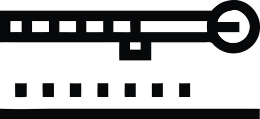 Black outline icon depicting a horizontal barrier gate with a dotted line indicating restricted access