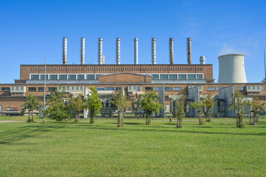 Kraftwerk, Stahlwerk Arcelor-Mittal, Eisenh&uuml;ttenstadt, Brandenburg, Deutschland