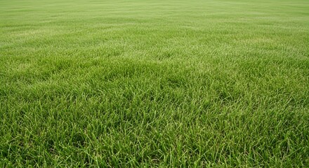 Fototapeta premium A vast expanse of lush green grass stretching out towards the horizon under a clear sky