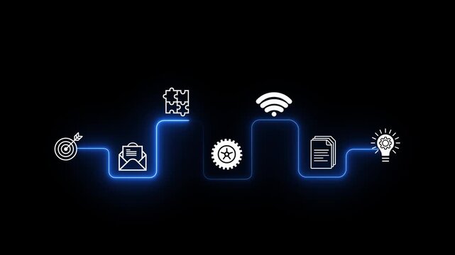 Online education, skill development and graduation. Motion graphics of E-learning idea.AI powered personalized E-Learning concept on the transparent background