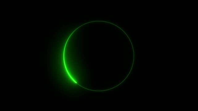 circle glow border concept on the transparent background. alpha channel, seamless loop, abstract glowing neon line cyan color circular lens animation neon light