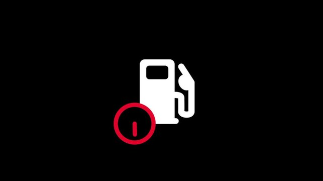 The fuel pump icon with a red timer indicates a remaining time for a gas station transaction or a countdown for a vehicle refueling session today