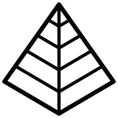 ピラミッド型グラフのビジネスアイコンセット（階層・優先順位・モノクロ・アウトラインあり） © あんころもち(ankomando)