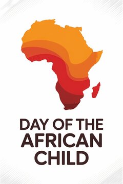 Day of the African Child layered continent illustration with warm earth tone map design