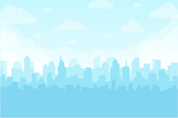 Fototapeta premium blue sky shadow city landscape background illustration design