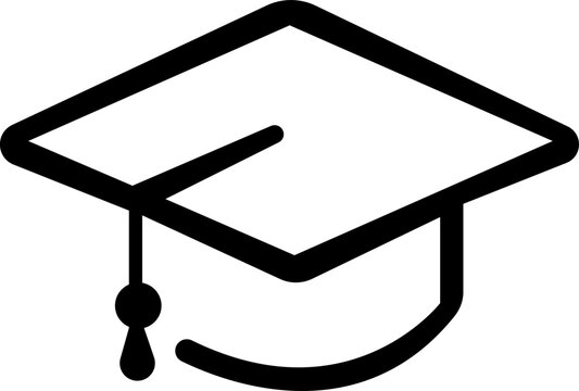 Graduation hat cap icons set. Academic cap. Graduation student black cap and diploma - stock vector. isolated on transparent background