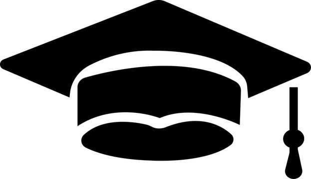 Graduation hat cap icons set. Academic cap. Graduation student black cap and diploma - stock vector. isolated on transparent background