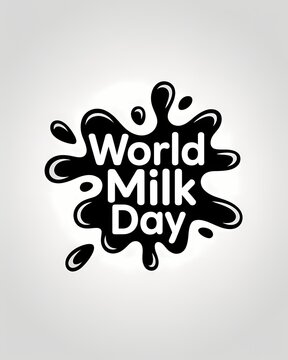 World Milk Day black splash graphic with central text on light gradient background