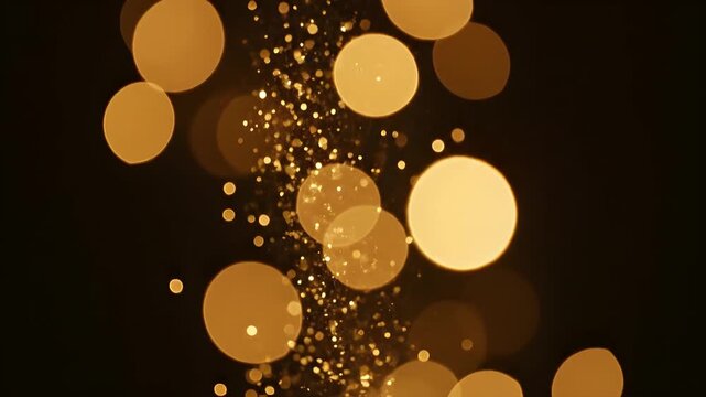 Golden bokeh lights cascading down