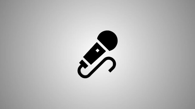 Dynamic microphone icon animation on gray gradient background motion graphic