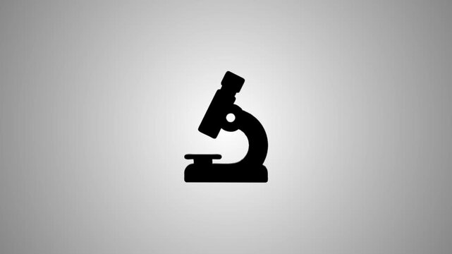 Microscope icon animation, science and research concept, clear background motion