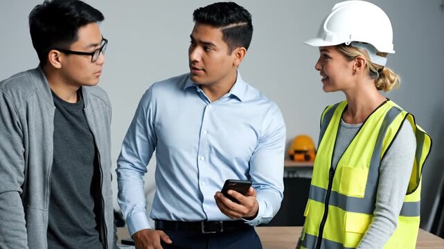 Team Discussing Project.