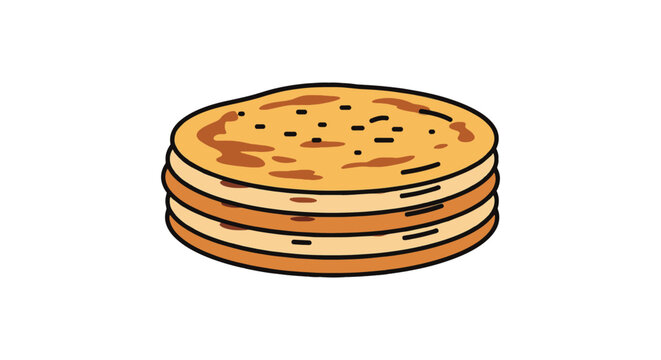 Paratha Stack Line art vector clean abstract artistic